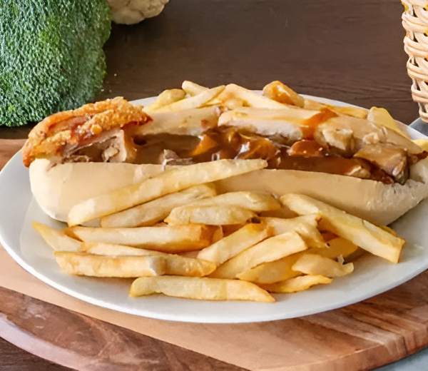 Roast Roll Only Beef Pork Chicken Schnitzel with Gravy